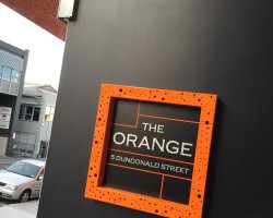 Crockers "The Orange" custom building signage