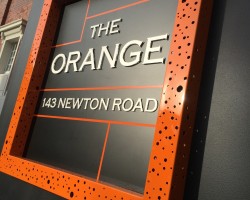 Crockers "The Orange" custom building signage