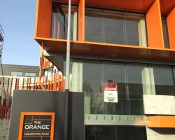 Crockers "The Orange" custom building signage
