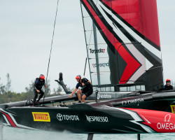 22/05/17- Emirates Team New Zealand sailing on Bermuda's Great Sound training, testing and practice racing in the lead up to the 35th America's Cup