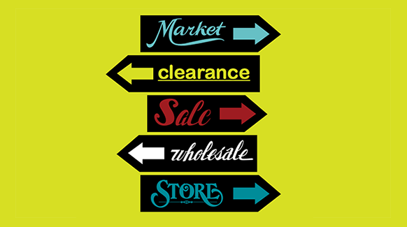 Market, Clearance, Sale, Wholesale, Store - retail signage guide