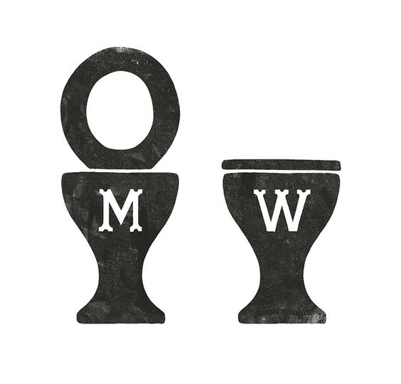 Men and Women wayfinding icons for different gendered toilets