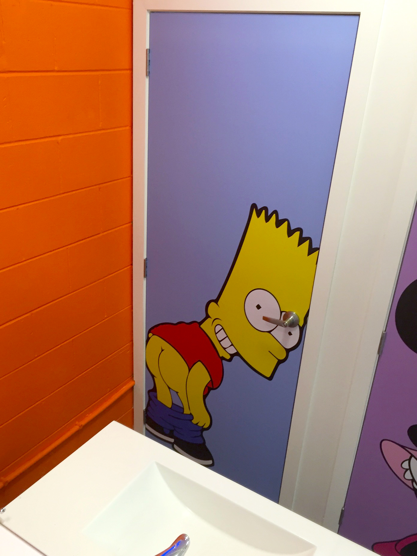 Bart Simpson used as BIG Signage toilet door indicator for males