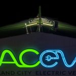Enormous neon sign for AC EV Electric Vehicles