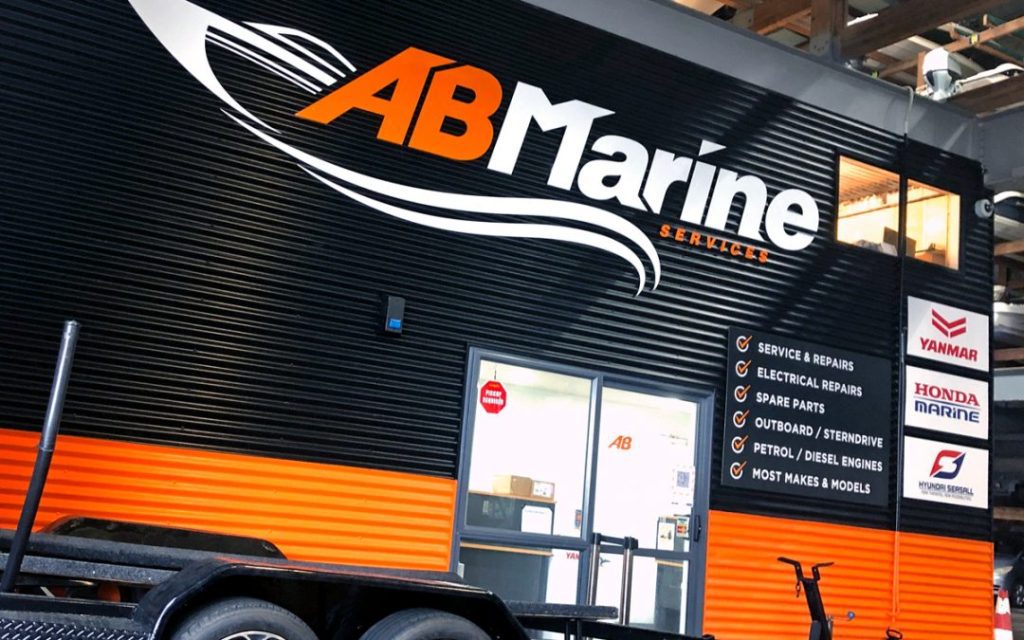 AB Marine branding building signage