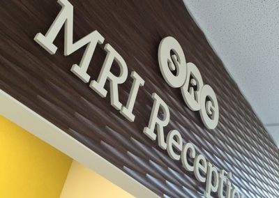 SRG MRI Reception white signage