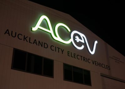Auckland City Electric Vehicles neon signage