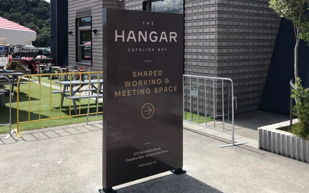 the hangar plinth directional signage