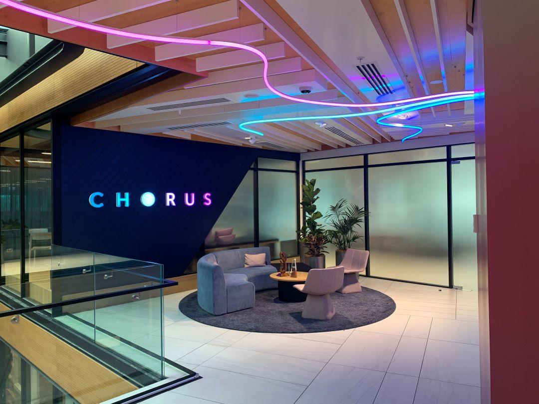 chorus reception illuminated signage