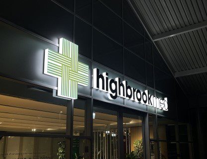 highbrook med illuminated signage