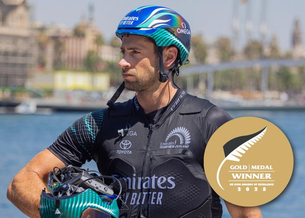 Emirates Team NZ racing helmets